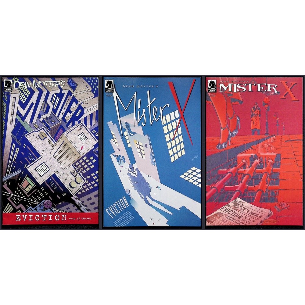 Dark Horse Comic Lot Dean Motter Mister X Eviction #1-3 Complete Set